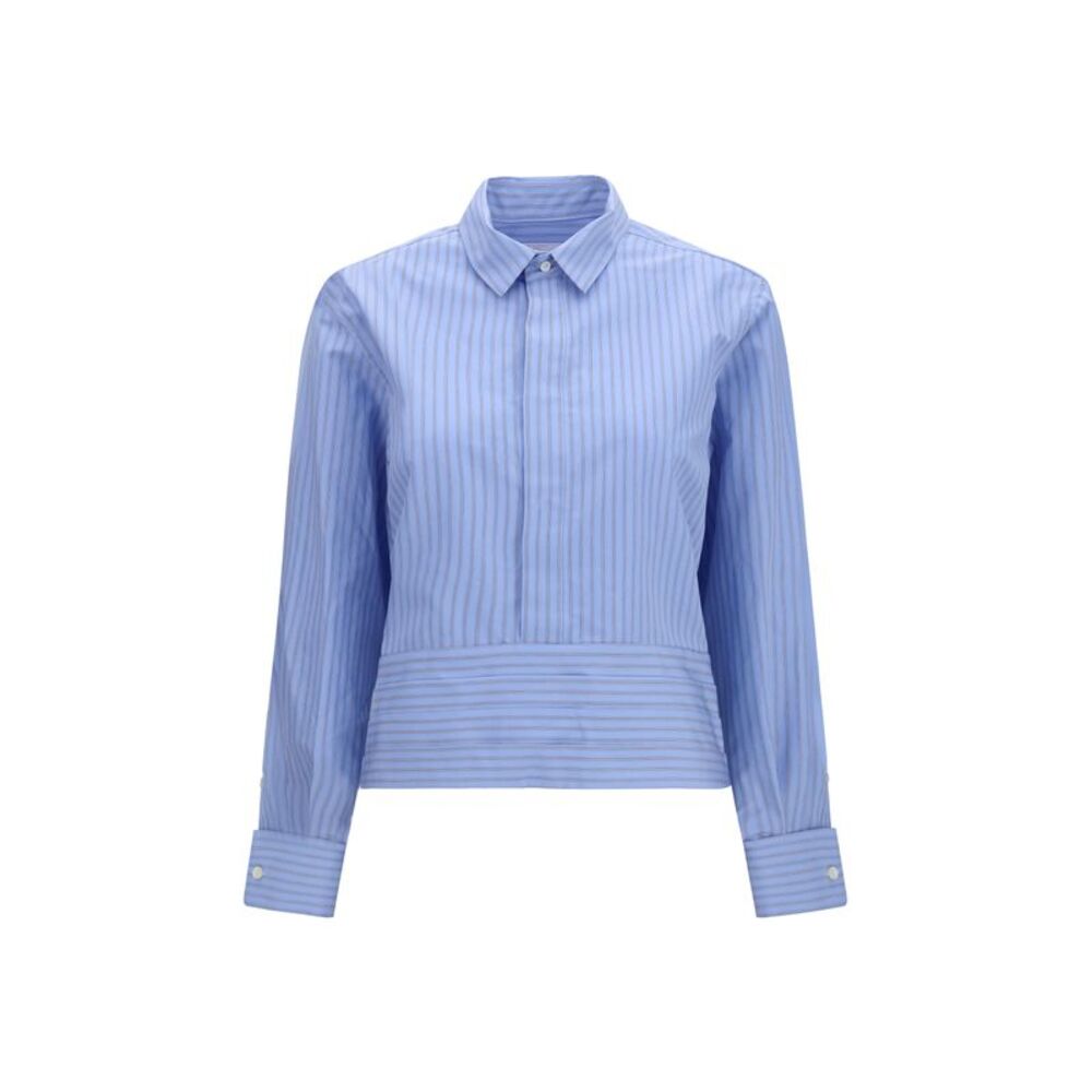 Sacai Women Cotton Poplin Shirt With Belt